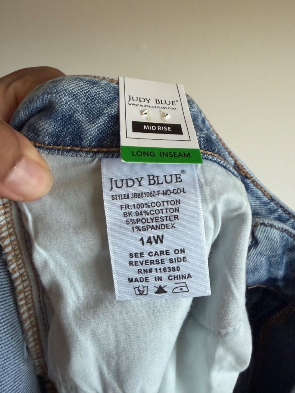 Judy Blue Mid Rise Rigid Magic Destroy Straight Denim - Picture 8 of 8